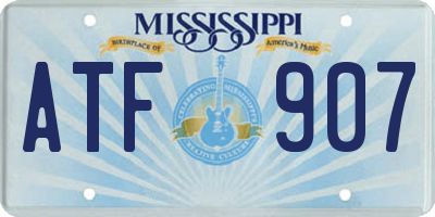 MS license plate ATF907