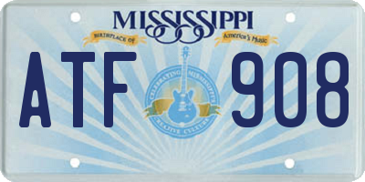 MS license plate ATF908