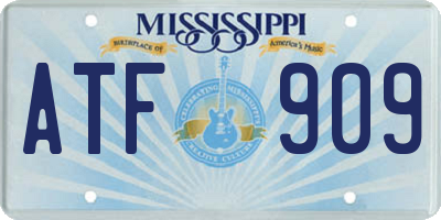 MS license plate ATF909