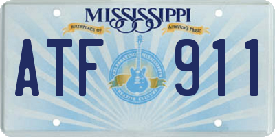 MS license plate ATF911