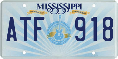 MS license plate ATF918