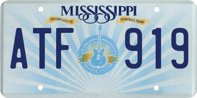 MS license plate ATF919
