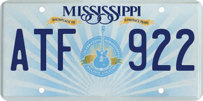 MS license plate ATF922