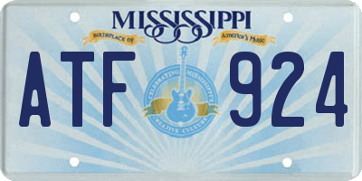 MS license plate ATF924