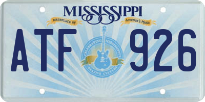 MS license plate ATF926