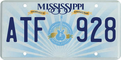MS license plate ATF928