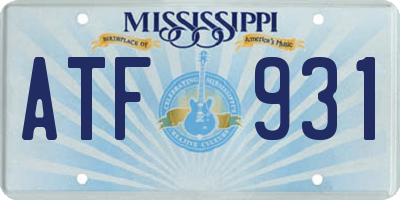 MS license plate ATF931