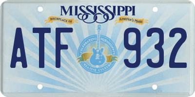 MS license plate ATF932