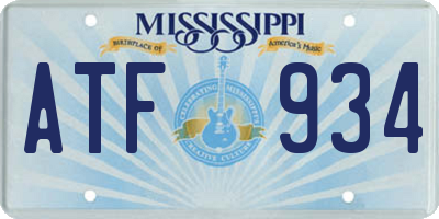 MS license plate ATF934