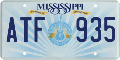MS license plate ATF935