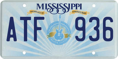 MS license plate ATF936
