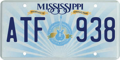 MS license plate ATF938