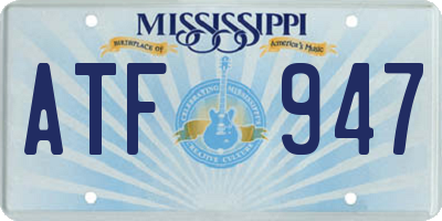 MS license plate ATF947