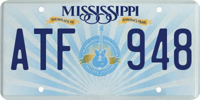 MS license plate ATF948