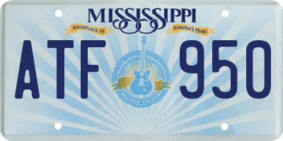 MS license plate ATF950
