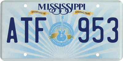 MS license plate ATF953