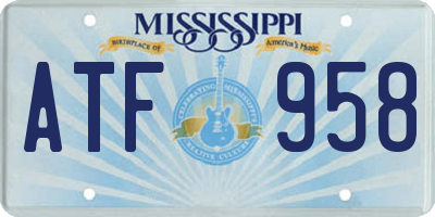 MS license plate ATF958