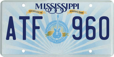 MS license plate ATF960