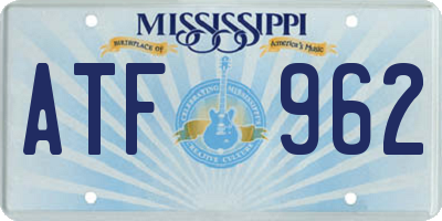 MS license plate ATF962