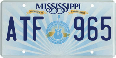 MS license plate ATF965