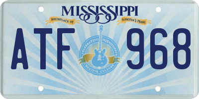 MS license plate ATF968