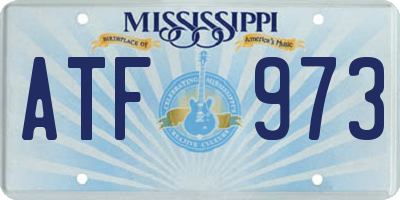 MS license plate ATF973