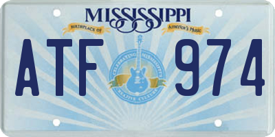 MS license plate ATF974