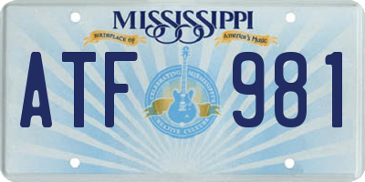 MS license plate ATF981