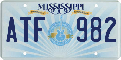 MS license plate ATF982