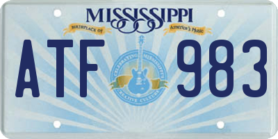 MS license plate ATF983