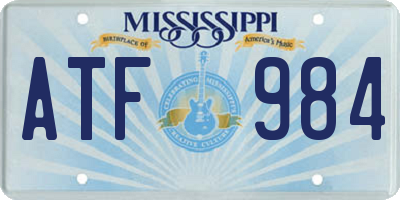 MS license plate ATF984