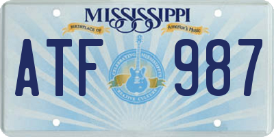 MS license plate ATF987
