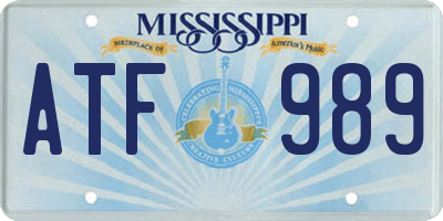 MS license plate ATF989