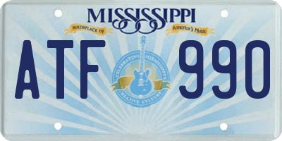 MS license plate ATF990