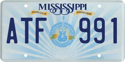 MS license plate ATF991