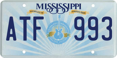 MS license plate ATF993