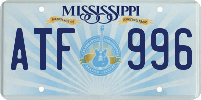 MS license plate ATF996