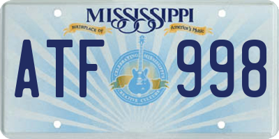 MS license plate ATF998