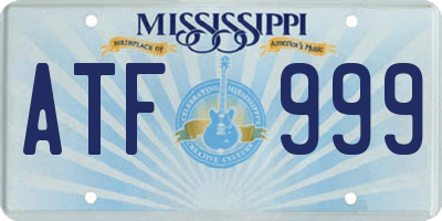 MS license plate ATF999