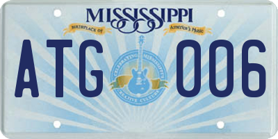 MS license plate ATG006