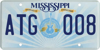MS license plate ATG008