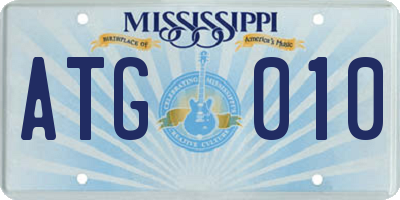 MS license plate ATG010