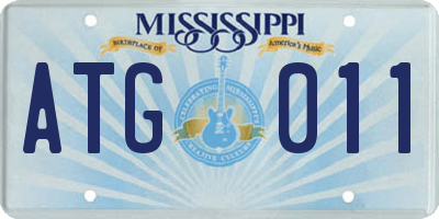 MS license plate ATG011