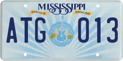 MS license plate ATG013