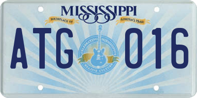 MS license plate ATG016