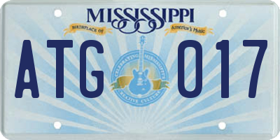 MS license plate ATG017