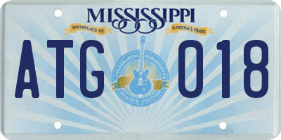 MS license plate ATG018