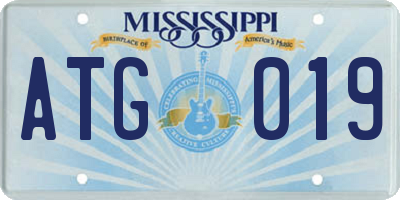 MS license plate ATG019