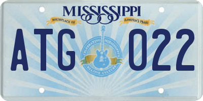 MS license plate ATG022