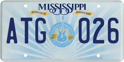 MS license plate ATG026